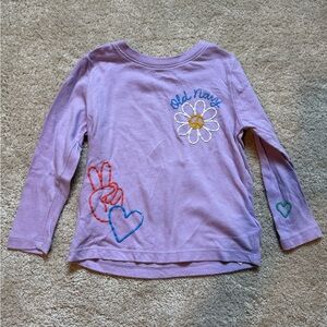 Old Navy Lavender Long Sleeve Tee with Embroidery